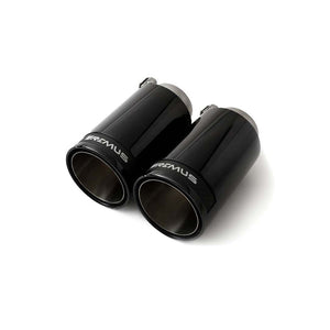 Remus Stainless Steel 98mm Street Race Black Chrome Exhaust Tips With Carbon Fibre Inserts – Set of 4