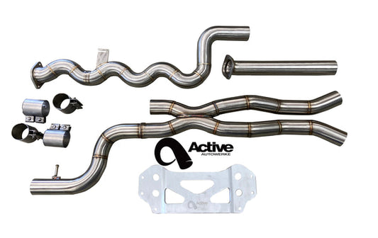 Active Autowerke G80/G82 M3/M4 Signature Equal Length mid-pipe (US Patent 11248511, UK and EU patent 3882441) with G-brace
