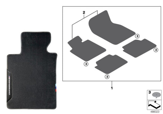 Genuine BMW G20 G21 M Performance Velour Carpet Mats