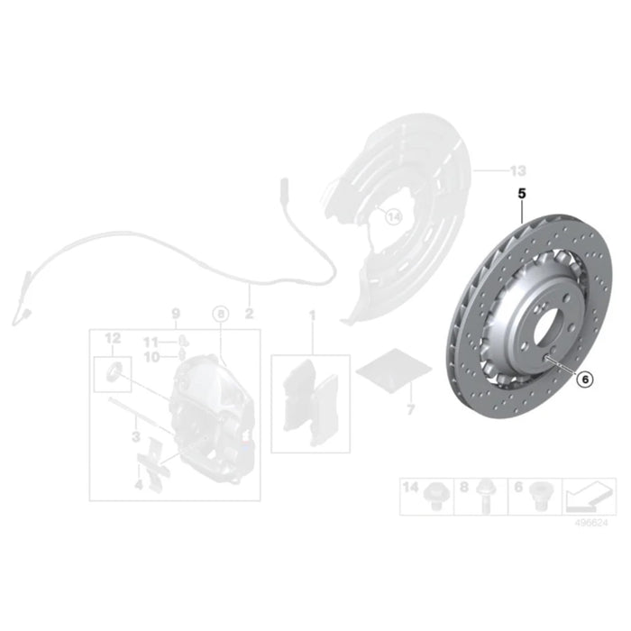 Genuine BMW 2NH 380mm Rear Brake Discs/Rotors Pair For BMW F87 M2 Competition