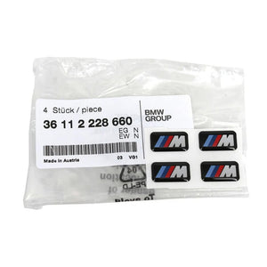 Genuine BMW M Performance M Logo Wheel Adhesive Stickers – Set of 4 36112228660