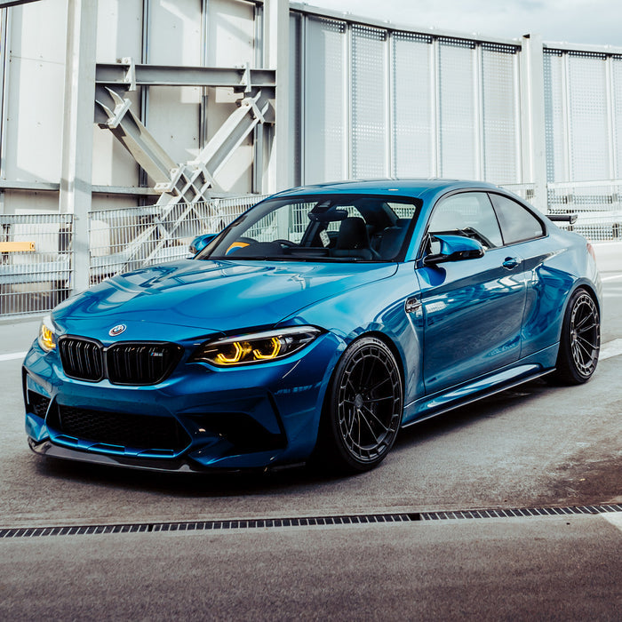 MHC+ BMW M2 Competition S55 GT Style Front Splitter In Gloss Pre Preg Carbon Fibre – F87C