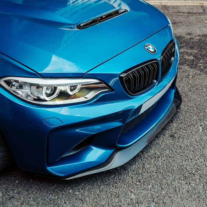 MHC+ BMW M2 N55 GT Style Front Splitter In Gloss Pre Preg Carbon Fibre – F87