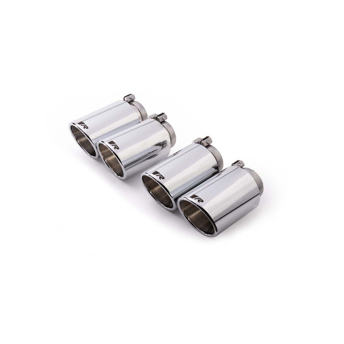 Remus Stainless Steel 102mm Chrome Angled Exhaust Tips With Rolled Edge – Set of 4