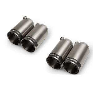 Remus Stainless Steel 98mm Street Race Exhaust Tips With Carbon Fibre Inserts – Set of 4