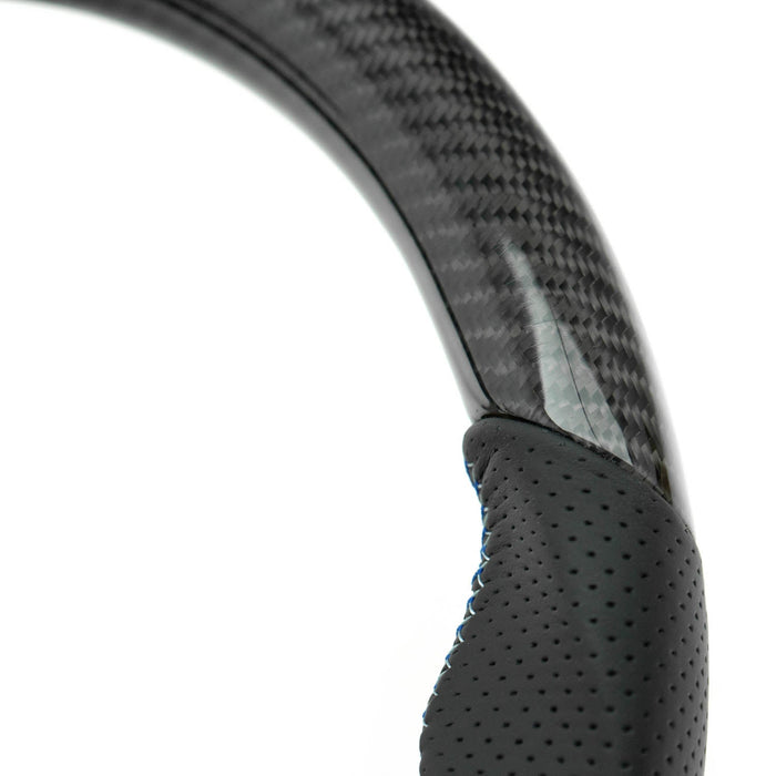 SHFT BMW F Series Flat Bottom Steering Wheel In Matte Carbon & Perforated Leather