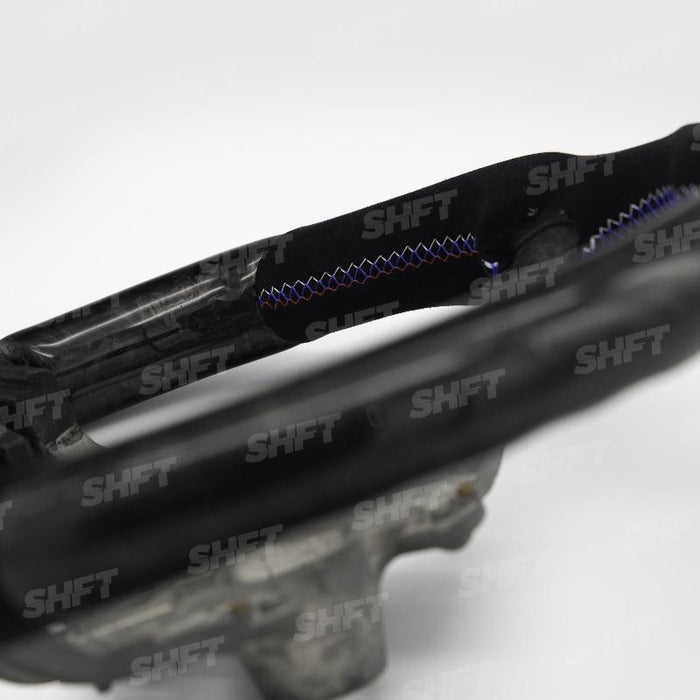 SHFT BMW F Series Flat Bottom Steering Wheel In Gloss Carbon Fibre & Alcantara