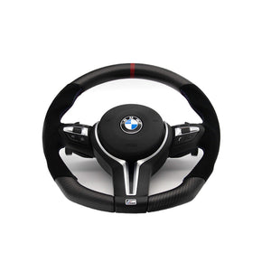 SHFT BMW F Series Flat Bottom Steering Wheel In Matte Carbon Fibre & Alcantara