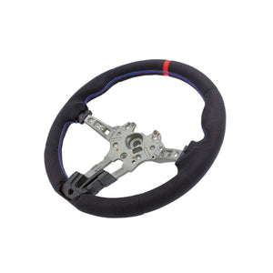 SHFT BMW F Series Round Steering Wheel In Alcantara With Red Stripe