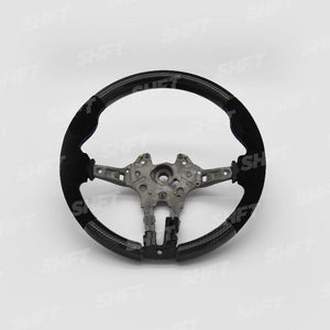 SHFT BMW F Series Round Steering Wheel In Gloss Carbon Fibre & Alcantara