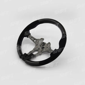 SHFT BMW F Series Round Steering Wheel In Gloss Carbon Fibre & Alcantara