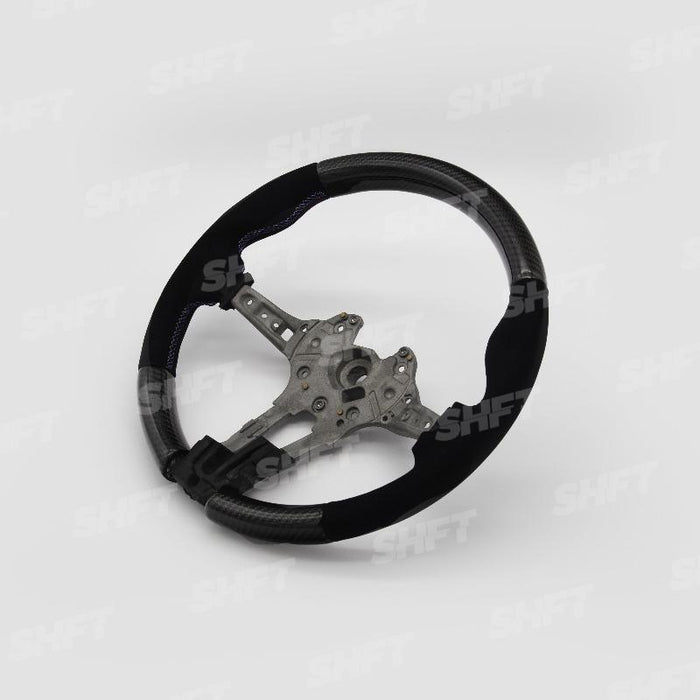 SHFT BMW F Series Round Steering Wheel In Gloss Carbon Fibre & Alcantara