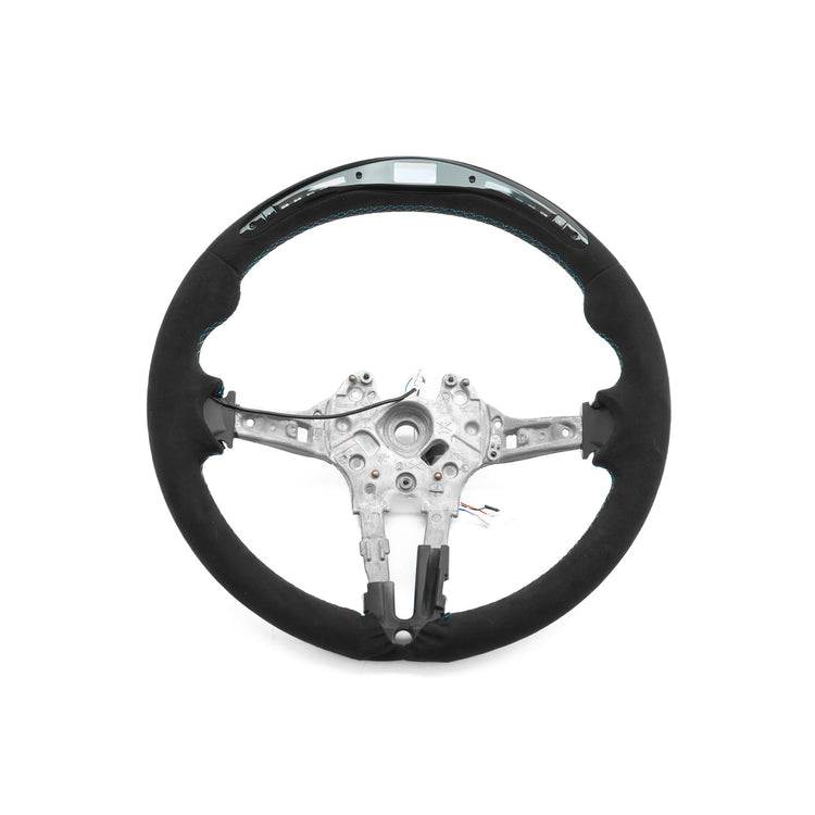 SHFT BMW F Series Round Steering Wheel In Full Alcantara With LED Race Display