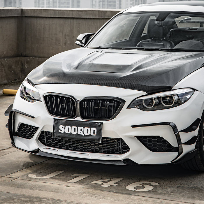 SooQoo BMW F87 M2 Front Canards In Gloss Carbon Fibre