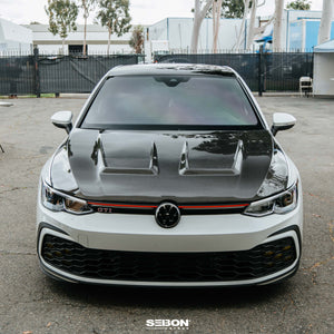 Seibon Carbon DV-Style Carbon Fiber Hood for 2022 VW Golf MK8