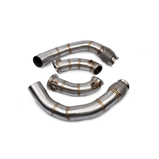 Race haus Charge Pipes VRSF Stainless Steel Race Downpipes for 2018 – 2021 BMW M5 & M8 F90 F91 F92 F93 S63R