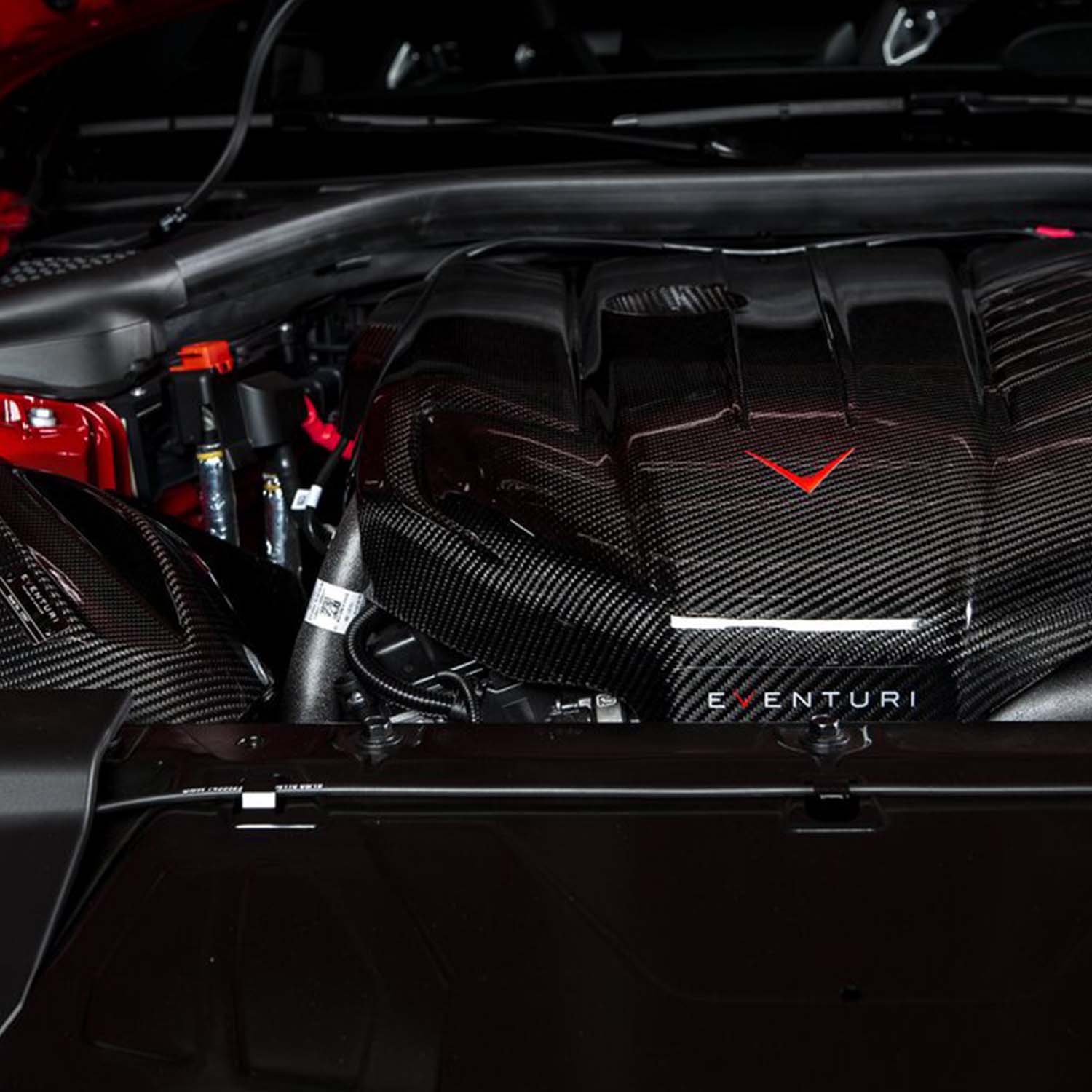 Race haus Engine Cover Eventuri Toyota A90 Supra B58 Black Carbon Engine Cover