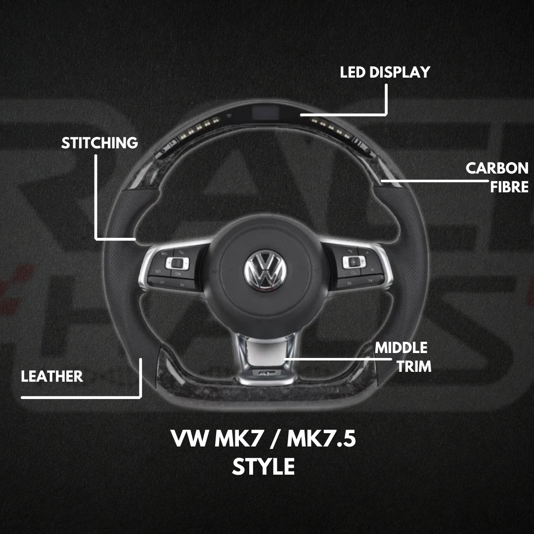 VW MK7/MK7.5 Custom Carbon/Alcantara LED Steering Wheel