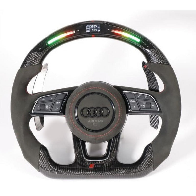 Race haus AUDI RS STYLE CUSTOMIZABLE CARBON FIBER / ALCANTARA / LED STEERING WHEEL