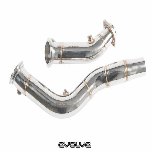 Race haus Downpipe Evolve BMW S55 3" Catless Downpipes For The F80 M3, F82 M4 & F87 M2 Competition