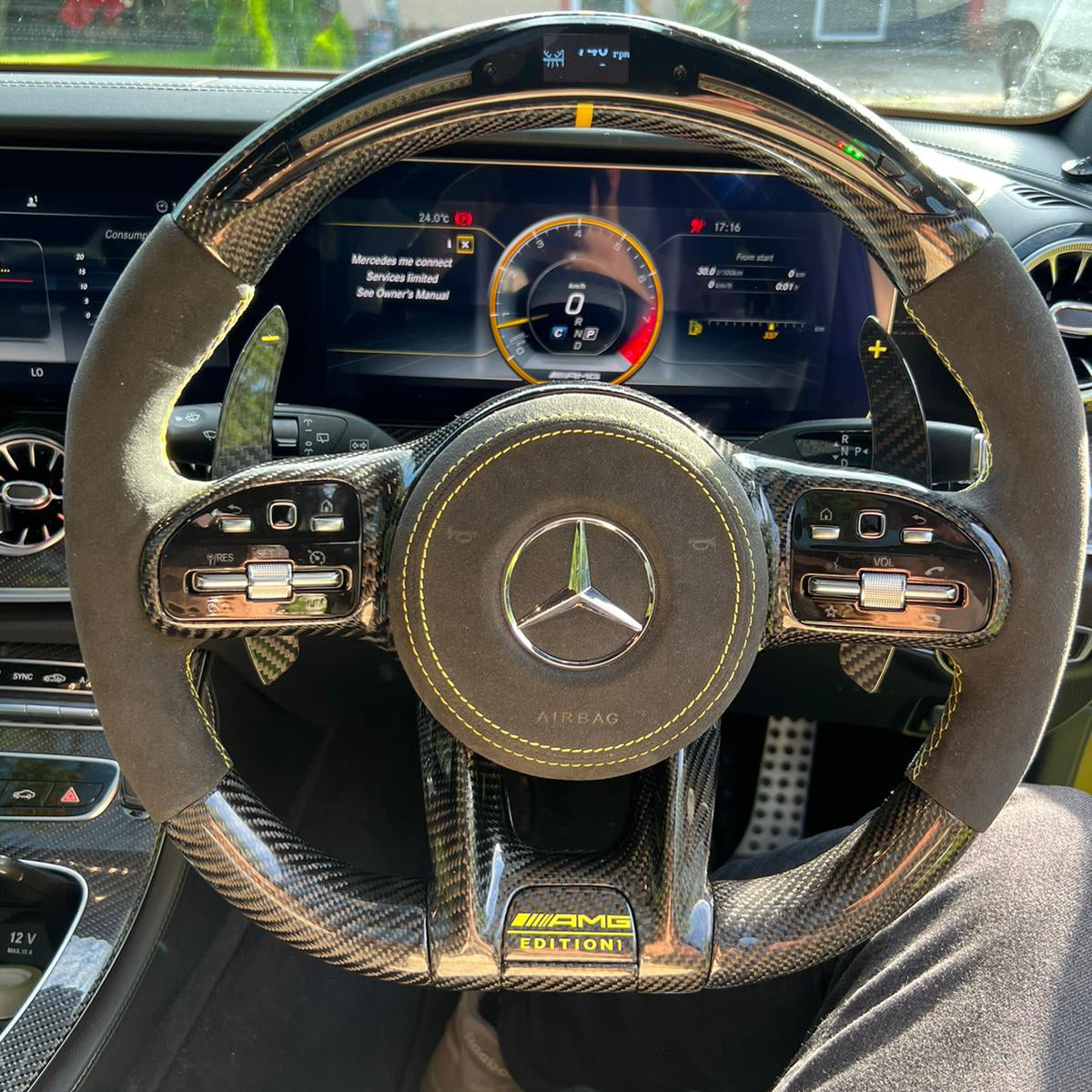 Mercedes-Benz AMG Performance Style Customizable Carbon Fiber / Alcantara / LED Steering Wheel Upgrade